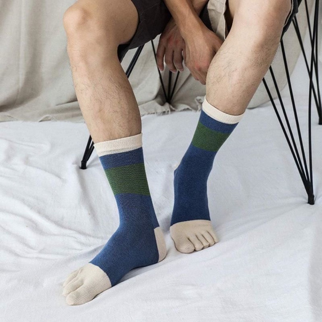 水虫対策　5足指靴下　高品質　綿　5足　メンズソックス　作業用靴下　厚手　高品質 メンズのレッグウェア(ソックス)の商品写真