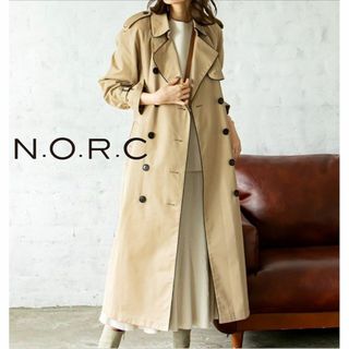 極美品✨N.O.R.C ノーク　トレンチコート　ウールコート　ダークブラウン