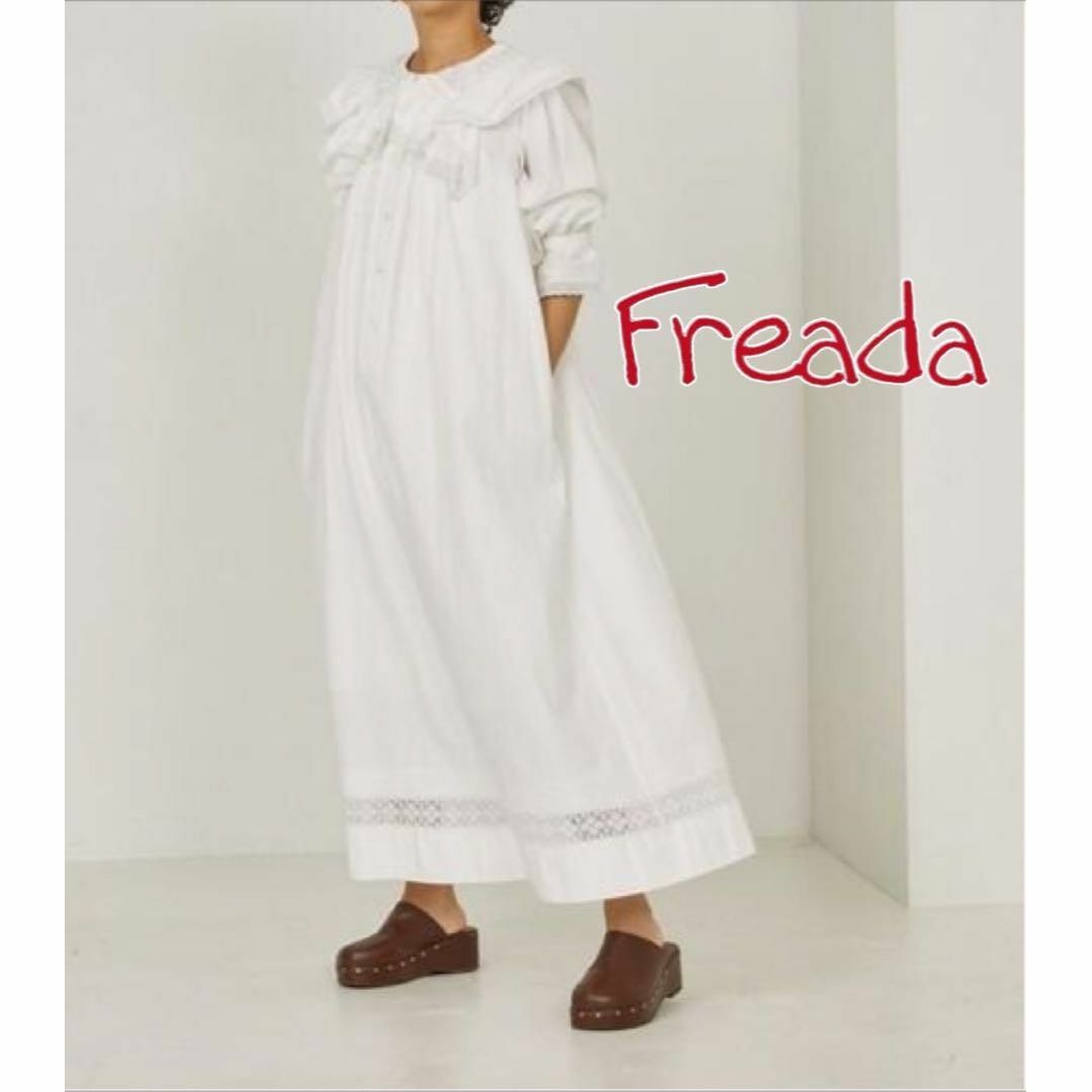 Freada インドフリル襟ワンピース 1026