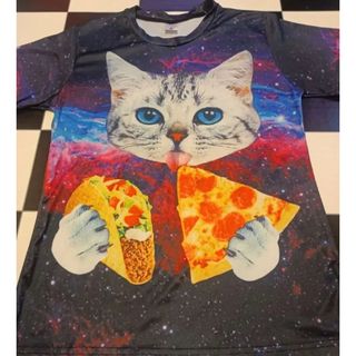 猫　宇宙　シャツ(Tシャツ(半袖/袖なし))