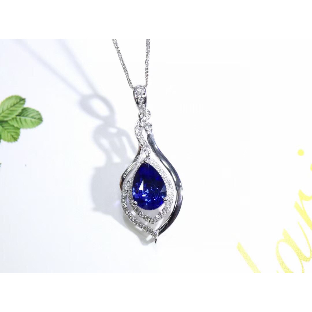 天然 ロイヤルブルーサファイア ダイヤ ペンダントトップ1.05ct f