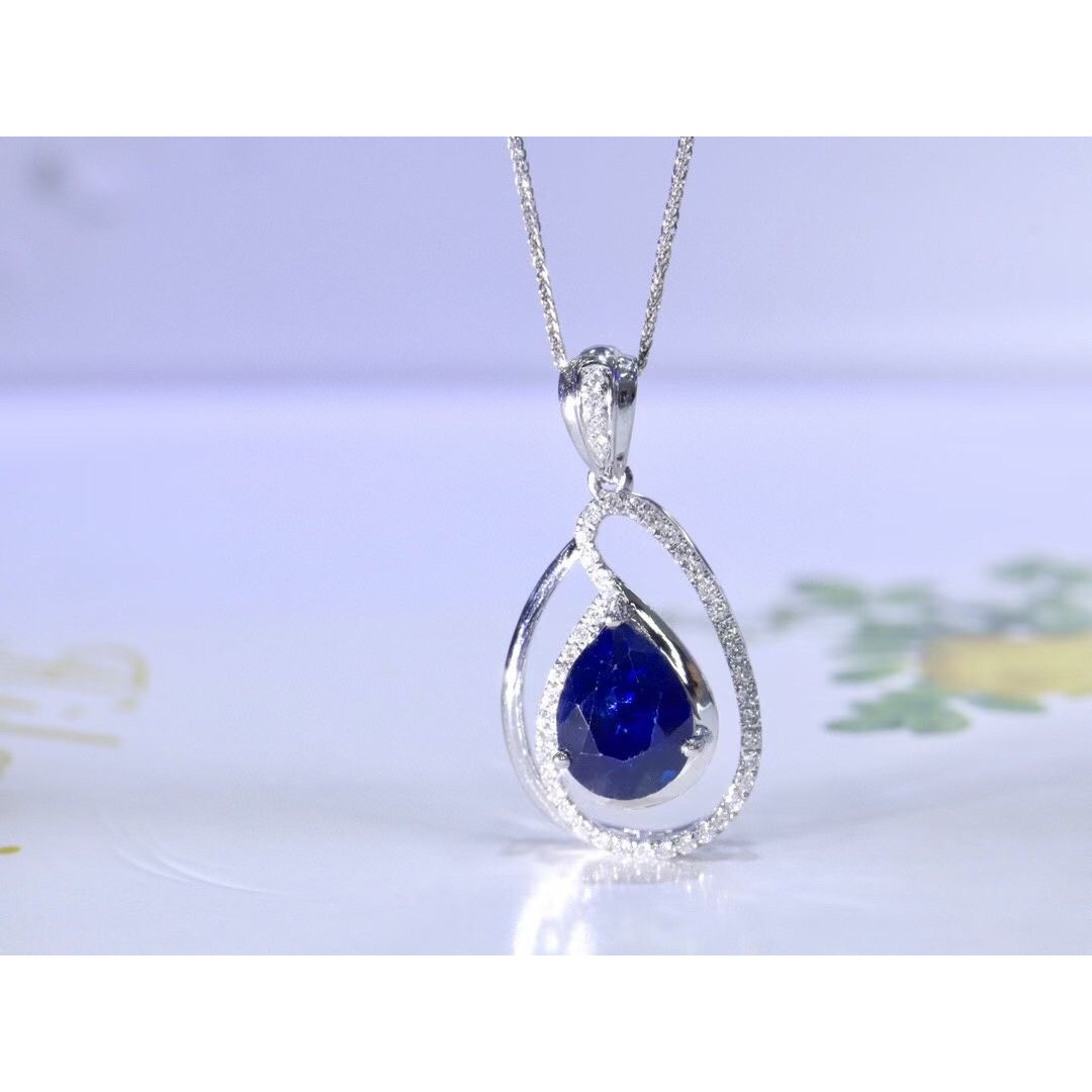 天然 ロイヤルブルーサファイア ダイヤ  ペンダントトップ1.39ct ¥