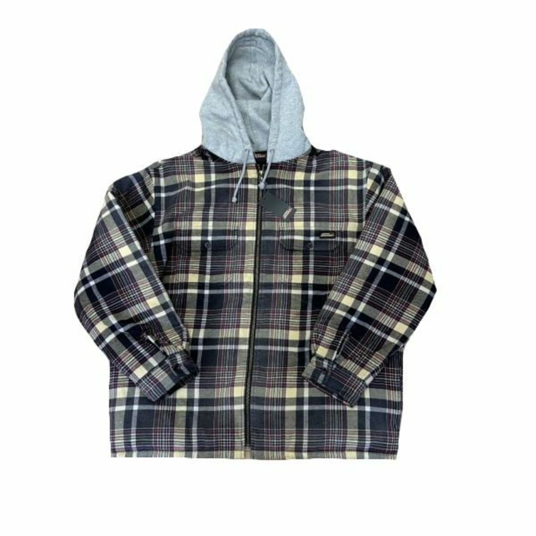 シュプリーム×ディッキーズ/Supreme×Dickies/Plaid Hooded Zip Up Shirt/コットン×ポリエステル/2023FW/ブラック/黒/#L【SA7519】 債券は上昇