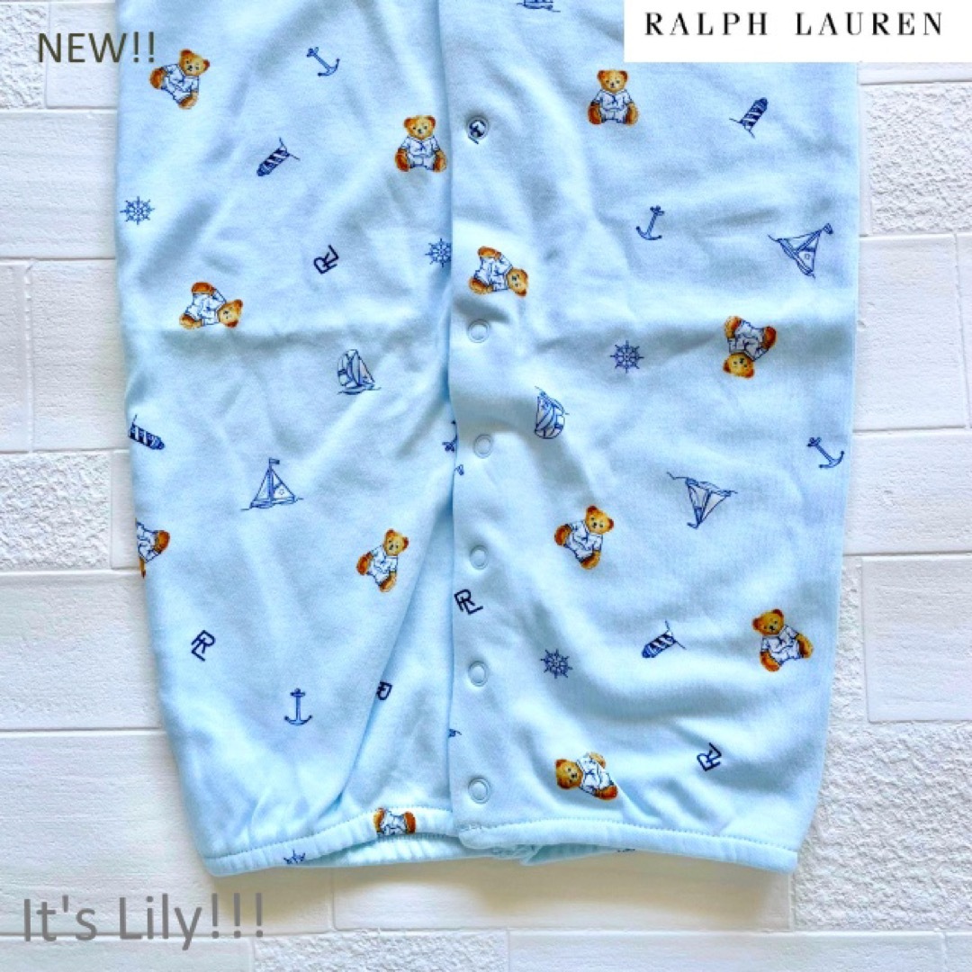 Ralph Lauren(ラルフローレン)の6m70cm 2way ロンパース 水色 セーラーベア キッズ/ベビー/マタニティのベビー服(~85cm)(ロンパース)の商品写真
