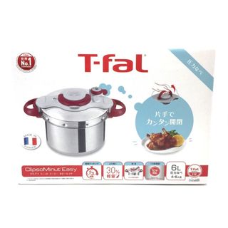 ティファール(T-fal)のT-fal (ティファール) キッチン家電 未開封 T-fal ティファール 圧力鍋 6L クリプソ ミニット イージー ルビーレッド P4620769 未使用品(鍋/フライパン)