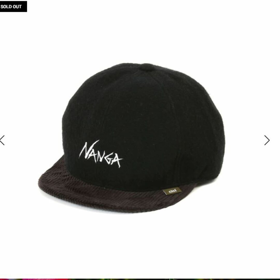 NANGA(ナンガ)のNANGA x Clef CORAL FLEECE WIRED B.CAP 黒 メンズの帽子(キャップ)の商品写真