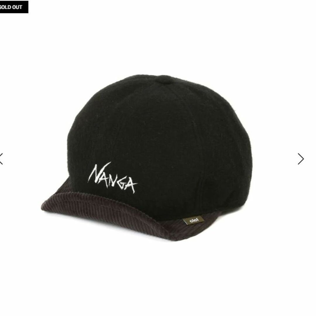 NANGA(ナンガ)のNANGA x Clef CORAL FLEECE WIRED B.CAP 黒 メンズの帽子(キャップ)の商品写真