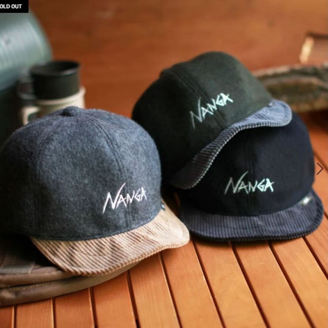 NANGA(ナンガ)のNANGA x Clef CORAL FLEECE WIRED B.CAP 黒 メンズの帽子(キャップ)の商品写真