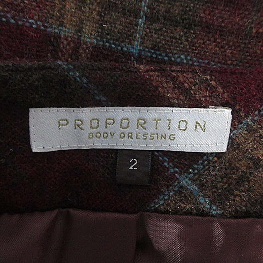 PROPORTION BODY DRESSING(プロポーションボディドレッシング)のプロポーション ボディドレッシング スカート ミニ チェック ボルドー ボトムス レディースのスカート(ミニスカート)の商品写真