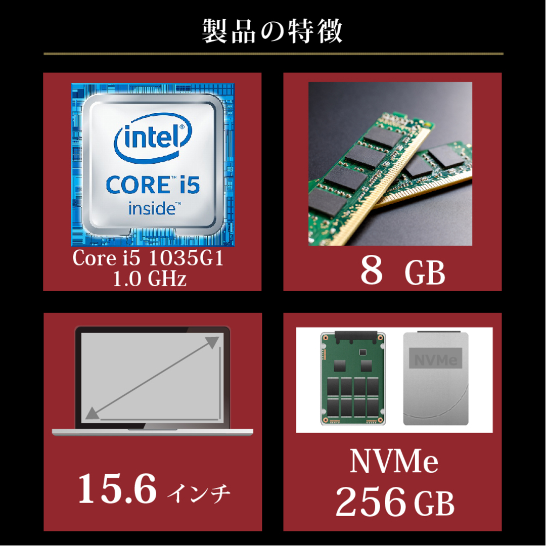 パソコン【1年保証】DELL  Vostro 3591/Corei5 1035G1 1.00GHz/メモリ8GB/SSD （NVMe)256GB/無線LAN/【windows10 Home】【ノートパソコン】【今ならWPS Office付き】【送料無料】【MAR】