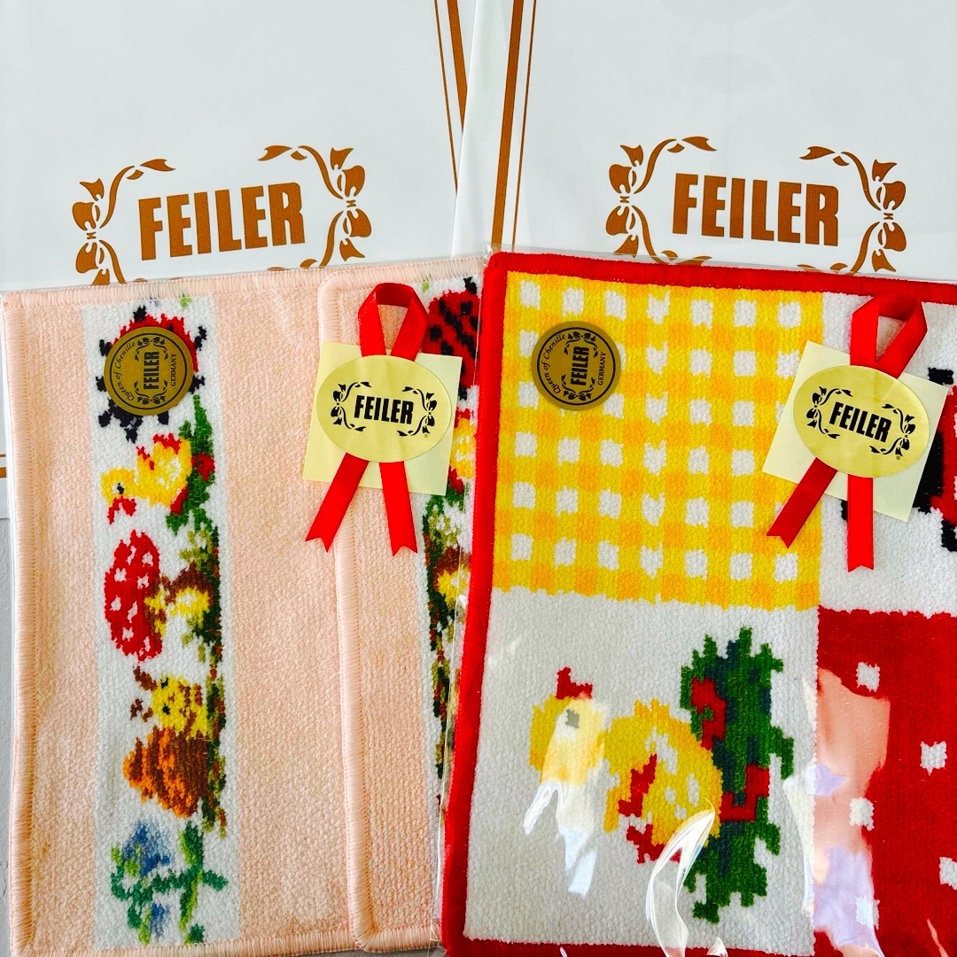 【新品】フェイラー FEILER タオルハンカチ 2枚セット プレゼント袋付