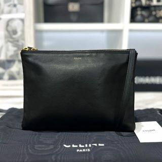 セリーヌ(celine)のセリーヌ　トリオ　ラージ　レザー　黒　ショルダーバッグ　2019年(ショルダーバッグ)