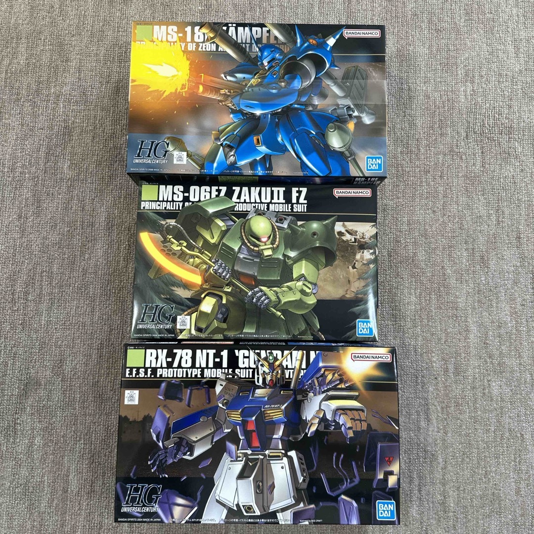 BANDAI(バンダイ)のHG 1/144 ガンダムNT,ZAKU II FZ、ケンプファ エンタメ/ホビーのおもちゃ/ぬいぐるみ(模型/プラモデル)の商品写真