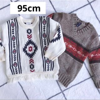 ベビーギャップ(babyGAP)のbabyGAP 長袖　　セーター  ニット　オルティガ　ノルディック柄　95(ニット)