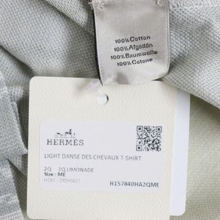 未使用品▼21SS HERMES エルメス DANSE DES CHEVAUX 馬柄 クルーネック 半袖Tシャツ グレー×イエロー M メンズ イタリア製 タグ付き