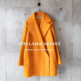 【STELLAMcCARTNEY】チェスターコート　ダブルブレスト　オレンジ　M