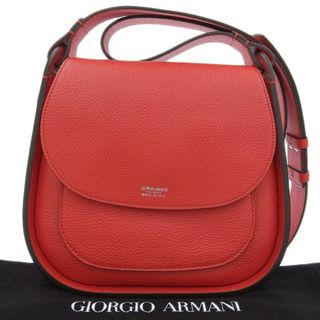 ジョルジオアルマーニ(Giorgio Armani)の【本物保証】 布袋付 新品同様 ジョルジオ アルマーニ ワンショルダーバッグ レザー レッド(ショルダーバッグ)