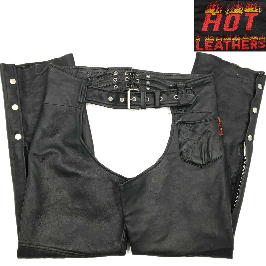 ブランドHOTLEATHERSポケット付き★HOT LEATHERS★W31～38レザーチャップスSZP132