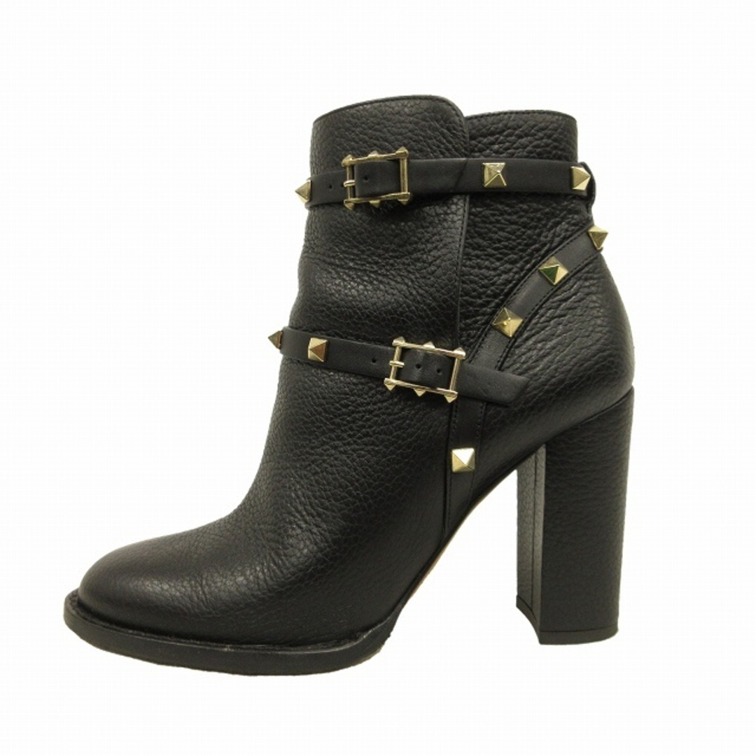 ヴァレンティノ VALENTINO ロックスタッズ ショート レザー ブーツ-