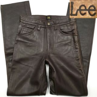 希少カラー牛革★Lee RIDERS★W30レザーパンツこげ茶 SZP74