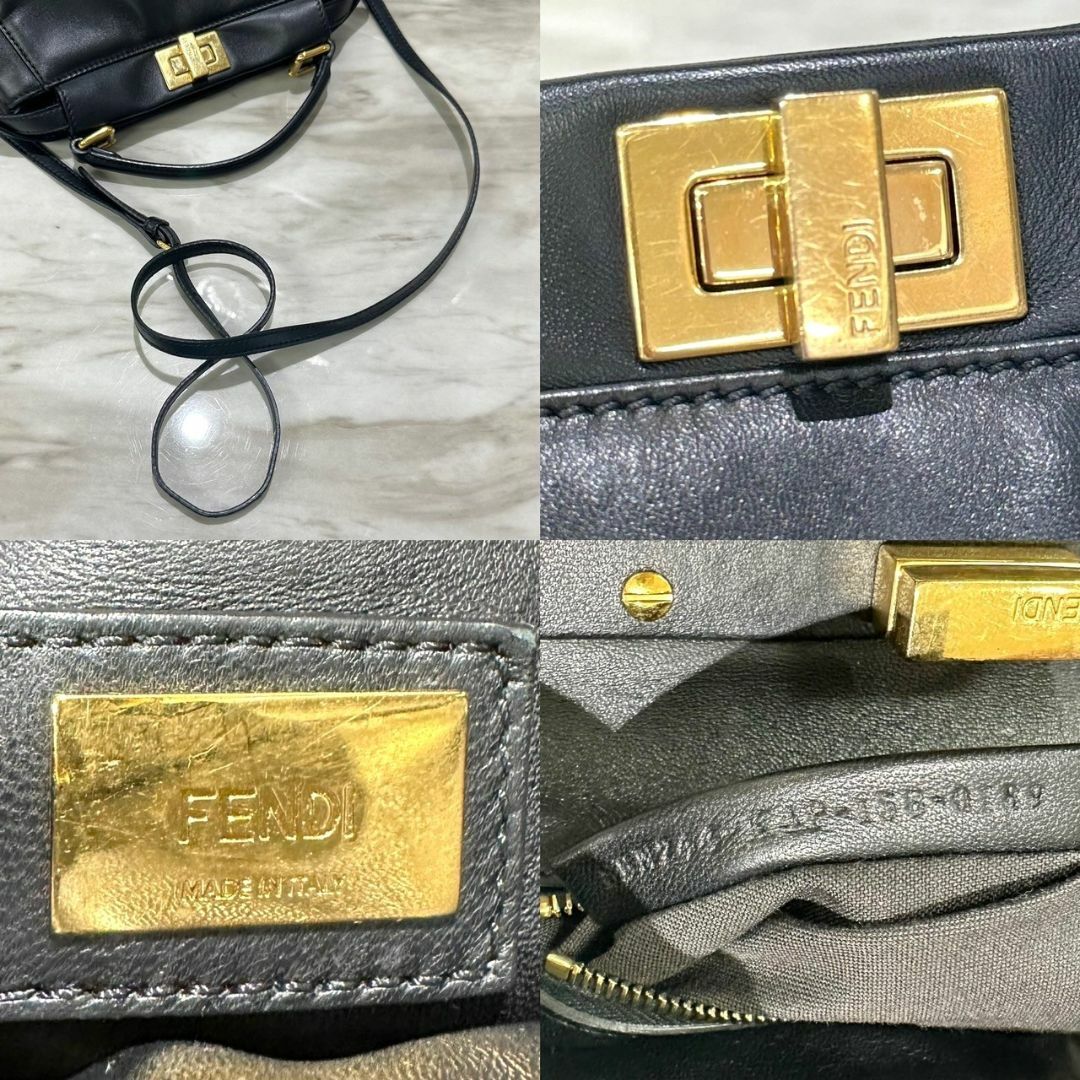 FENDI(フェンディ)の美品★　フェンディ　ピーカブー　ミニ　黒　レザー　2way　ハンドバッグ レディースのバッグ(ハンドバッグ)の商品写真