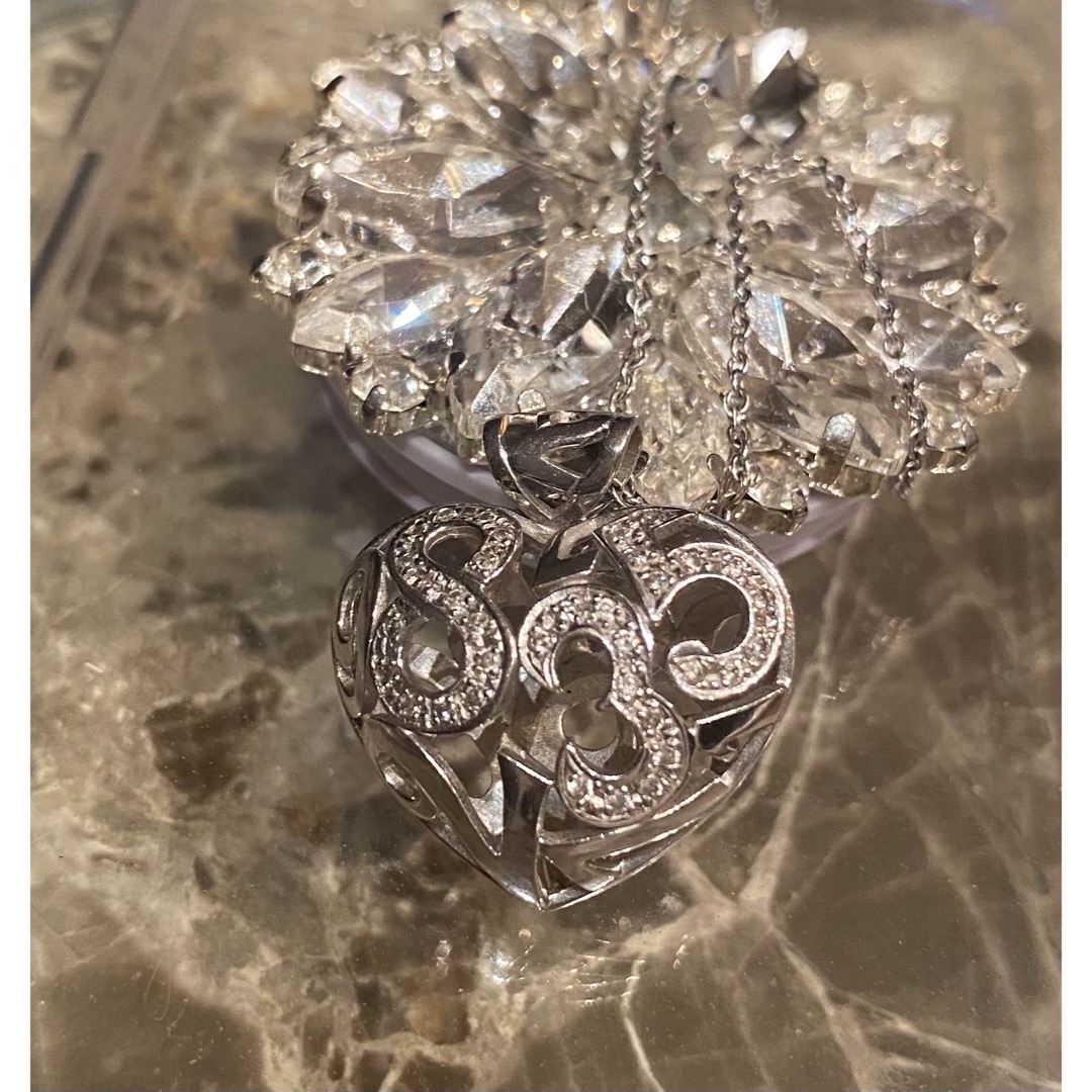 25500円 18WG 立体ハート♡モチーフ ダイヤモンドペンダント 25500円 18WG 立体ハート♡モチーフ ダイヤモンドペンダント