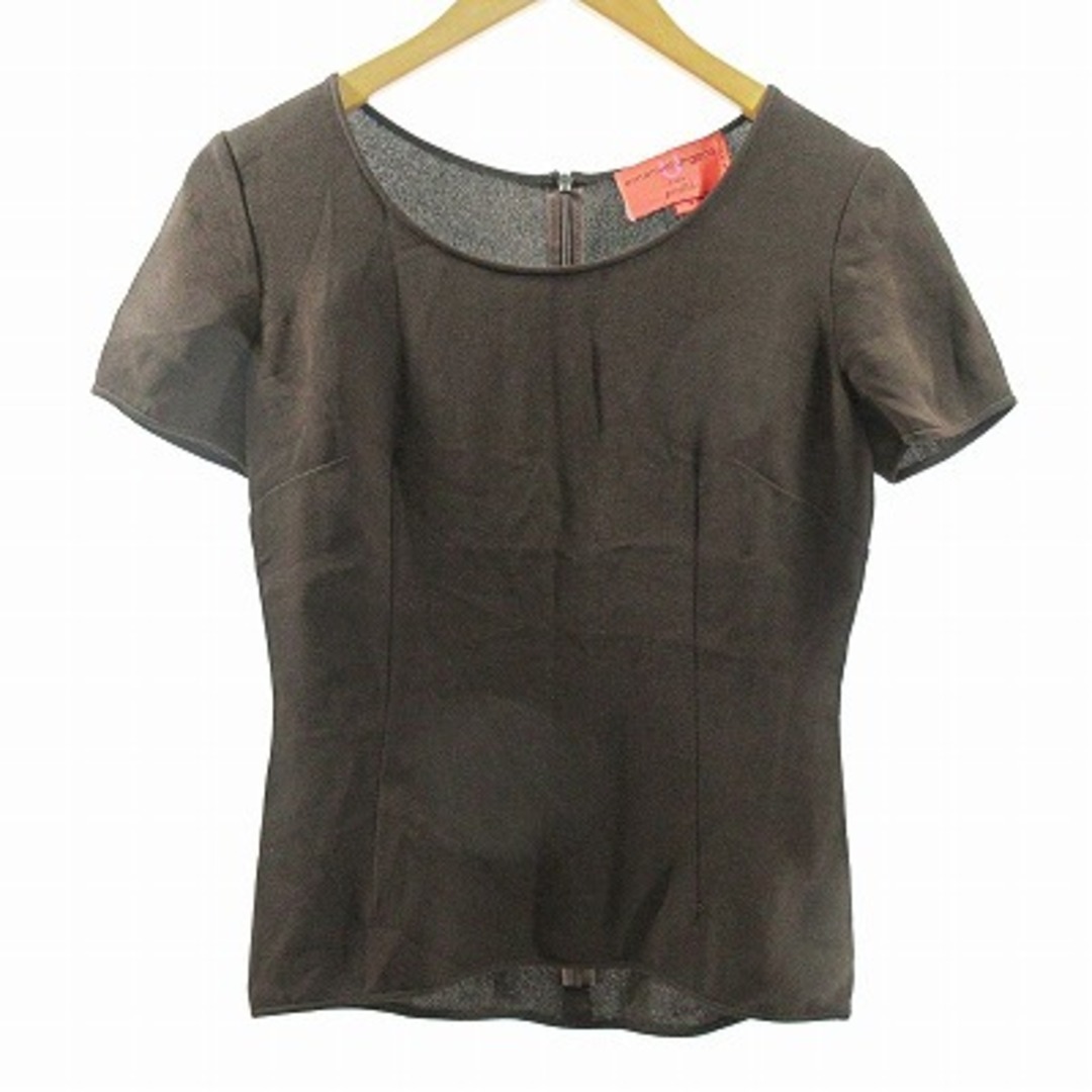エマニュエル ウンガロ シルク ブラウス シャツ 半袖 プルオーバー 茶 4 レディースのトップス(シャツ/ブラウス(半袖/袖なし))の商品写真