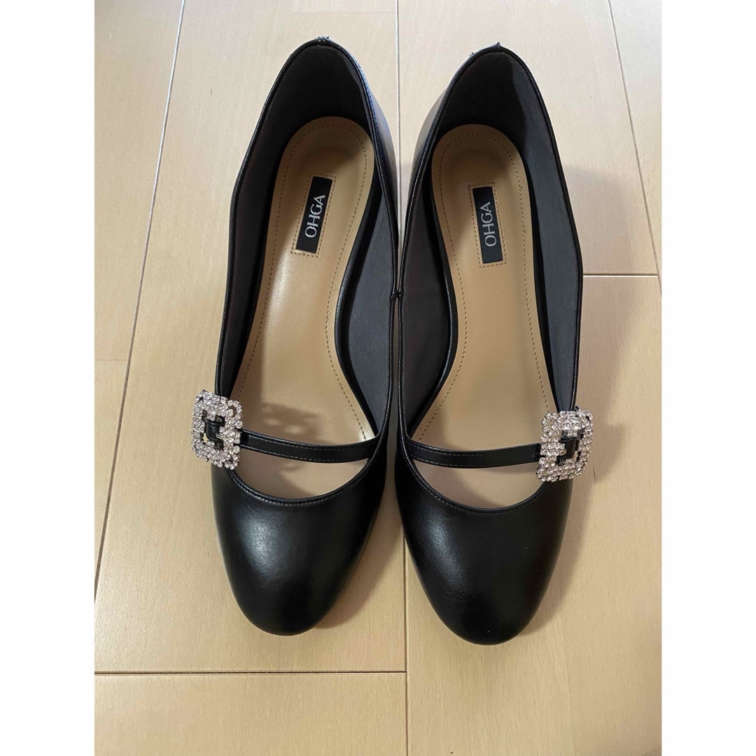 ohga ビジューパンプス　黒　24センチ レディースの靴/シューズ(ハイヒール/パンプス)の商品写真