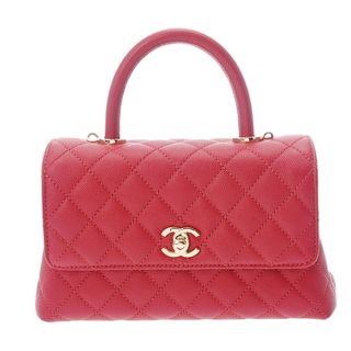 シャネル(CHANEL)のシャネル  トップハンドル XS 2WAYバッグ 赤(ハンドバッグ)