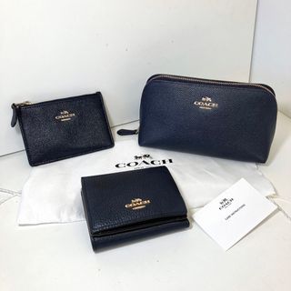 コーチ(COACH)のＯ　COACH レザーポーチ&ミニウォレット&レザーパスケース 小物3点 美品(財布)