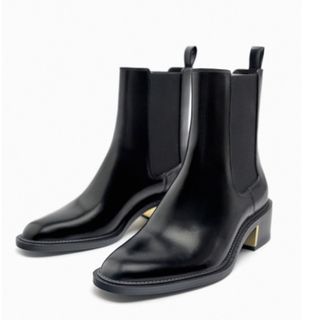 ザラ(ZARA)の今期ZARAブロックヒールショートブーツ36(ブーツ)