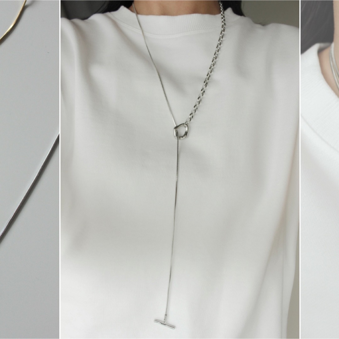 ebine Long Mantle Necklace マンテル　シルバー レディースのアクセサリー(ネックレス)の商品写真