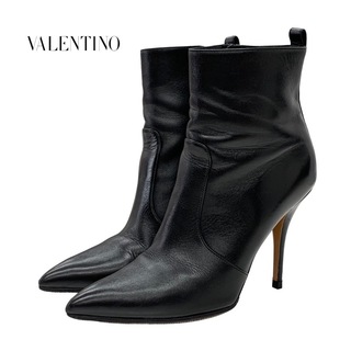 ヴァレンティノ(VALENTINO)のヴァレンティノ ブーツ ショートブーツ ロックスタッズ レザー ブラック(ブーツ)