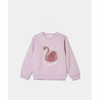 ロペピクニック(Rope' Picnic)の【ラベンダー（52）】【KIDS】白鳥スパンコール裏起毛トレーナー(Tシャツ/カットソー)