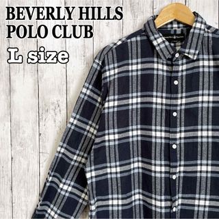 ビバリーヒルズポロクラブ(BEVERLY HILLS POLO CLUB（BHPC）)のBEVERLY HILLS  POLO CLUB チェックシャツ ネイビー 古着(シャツ)