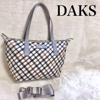 【美品】DAKS ダックス リュック ブラック×チェック　ゴールド金具