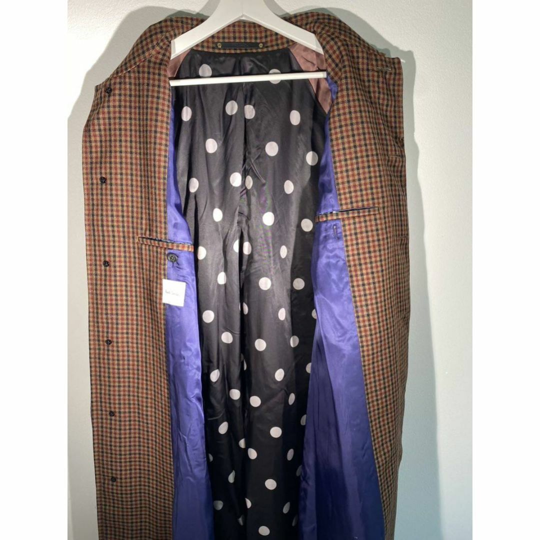 美品正規 21AW Paul Smith チェック ステンカラーコート424N▲ 美品正規 21AW Paul Smith チェック ステンカラーコート424N▲