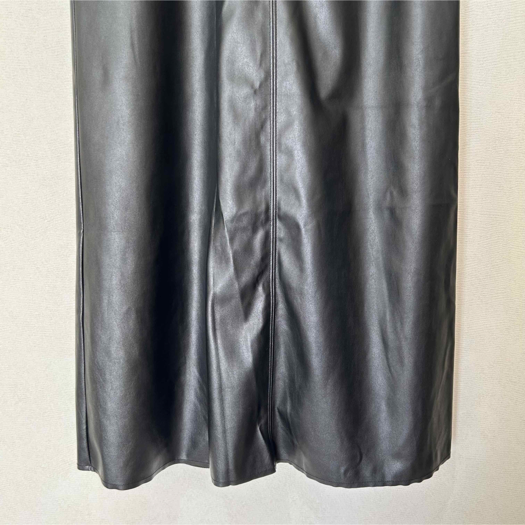 レディース レザースカート 黒 L 台形 レディースのスカート(ロングスカート)の商品写真
