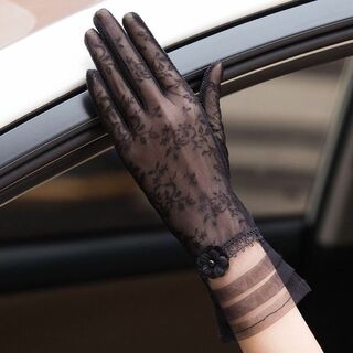 レース  ブラック 手袋 スマホ タッチ 操作 上品 冠婚葬祭 手袋(手袋)