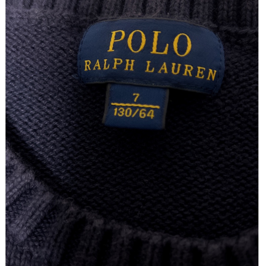 Ralph Lauren(ラルフローレン)のラルフローレン コットンセーター ネイビー  ジャガードニット 国内百貨店購入品 キッズ/ベビー/マタニティのキッズ服男の子用(90cm~)(ニット)の商品写真