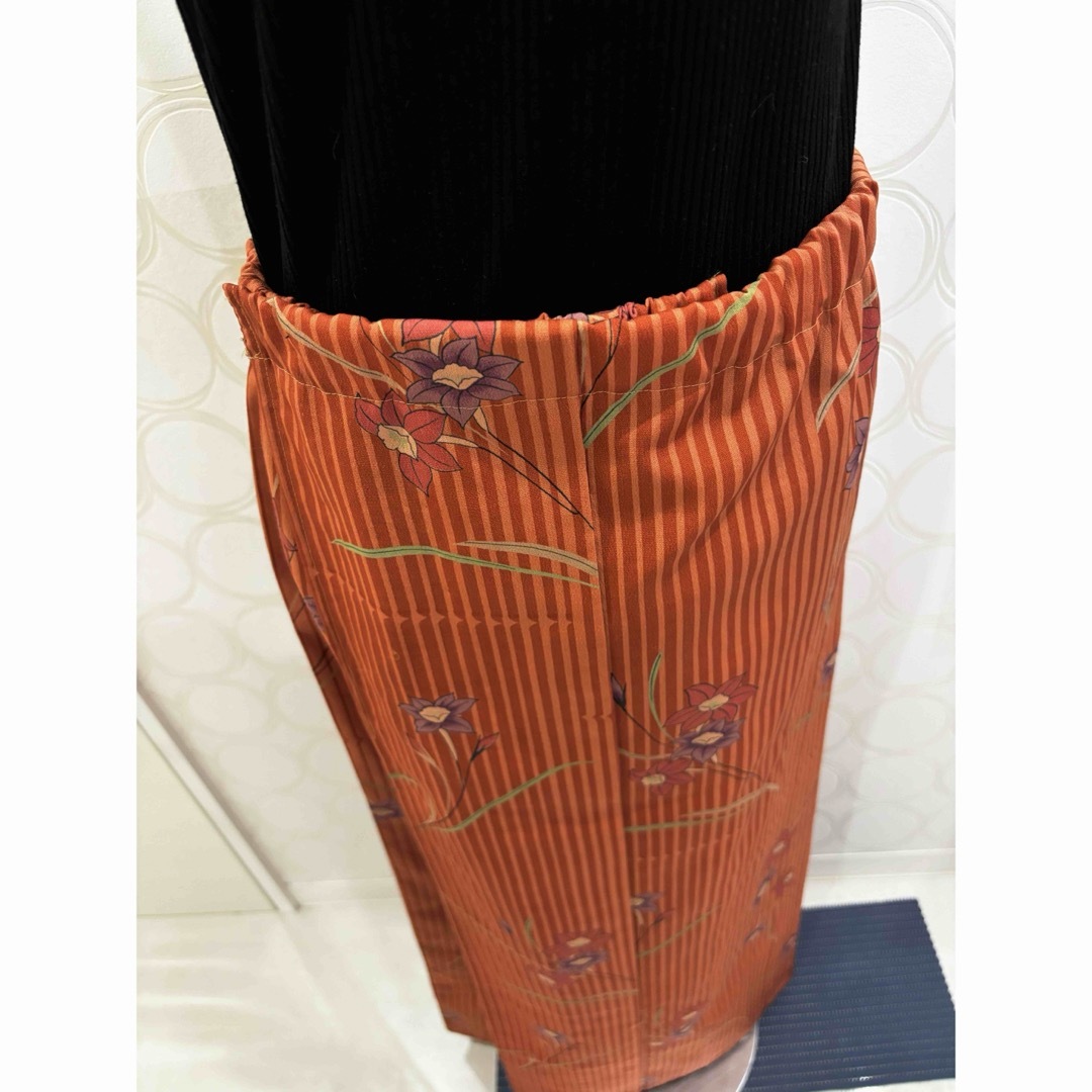 着物リメイク 縦ライン ショート丈羽織 巻スカート レディースのレディース その他(セット/コーデ)の商品写真