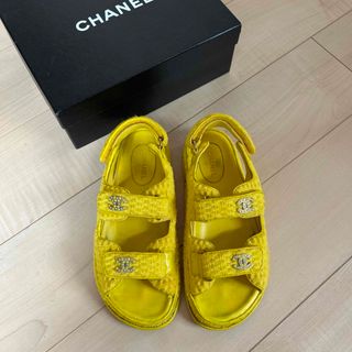 値下げ CHANEL ラバー ビーチサンダル 38 オレンジ