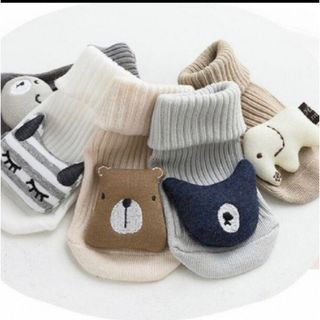 ENDO SOCKS立体動物付きの可愛いベビーソックス 赤ちゃん靴下滑り止め付き(靴下/タイツ)