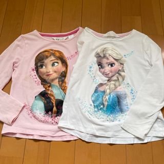 エイチアンドエム(H&M)のH&Mアナと雪の女王　薄手ロンT 2枚セット　110cm(Tシャツ/カットソー)