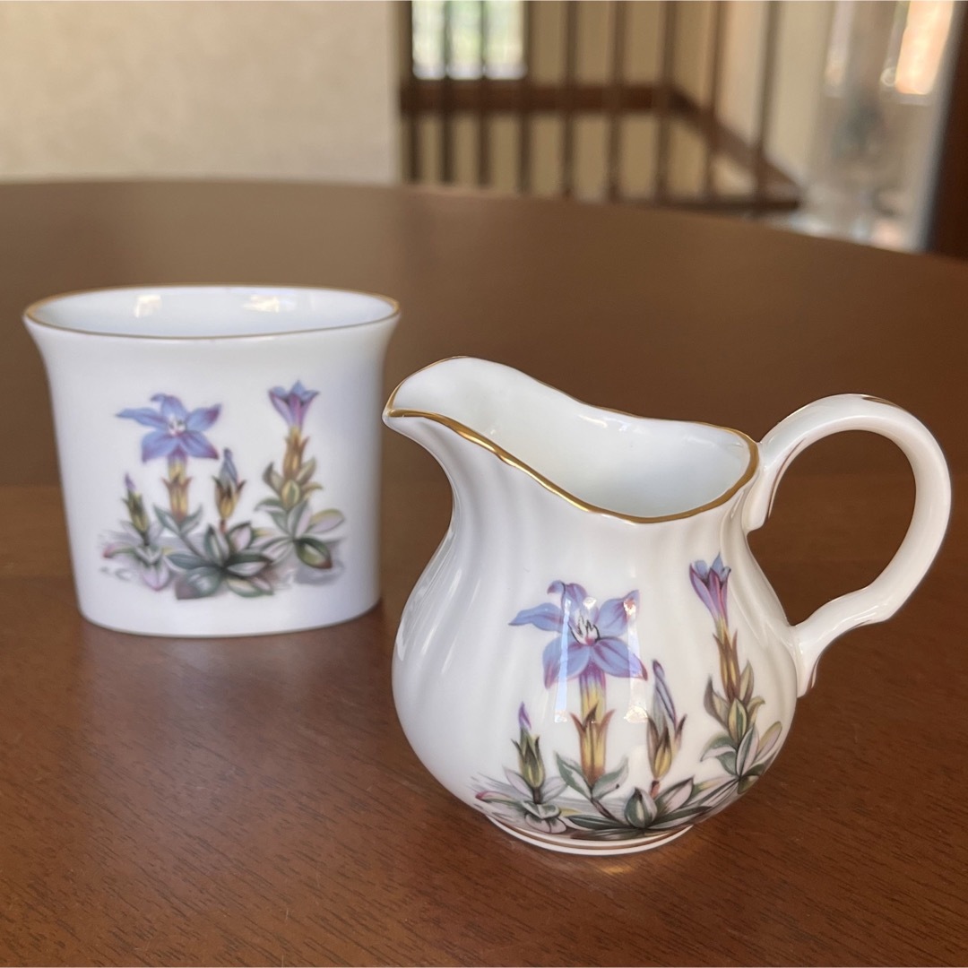 Royal Worcester(ロイヤルウースター)の【レア美品】ロイヤルウースター★Early Spring★シュガー＆クリーマー インテリア/住まい/日用品のキッチン/食器(食器)の商品写真