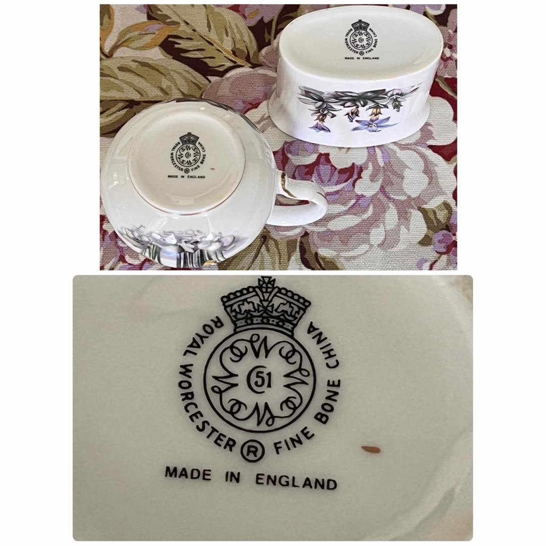 Royal Worcester(ロイヤルウースター)の【レア美品】ロイヤルウースター★Early Spring★シュガー＆クリーマー インテリア/住まい/日用品のキッチン/食器(食器)の商品写真