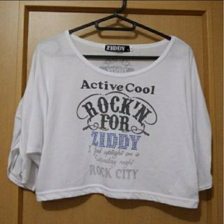 ジディー(ZIDDY)のフリー♪ZIDDY♪美品♪ラインストーン付半袖シャツ♪ホワイト♪オールシーズン(Tシャツ/カットソー)