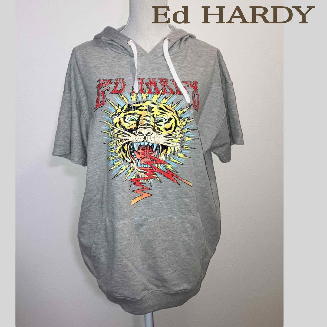 Ed Hardy - 【美品 M】エドハーディー 虎柄オーバースウェットパーカー ...