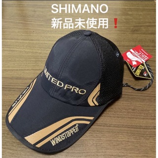 シマノ(SHIMANO)のシマノフィッシングキャップハーフメッシュWINDSTOPPERブラック新品未使用(ウエア)