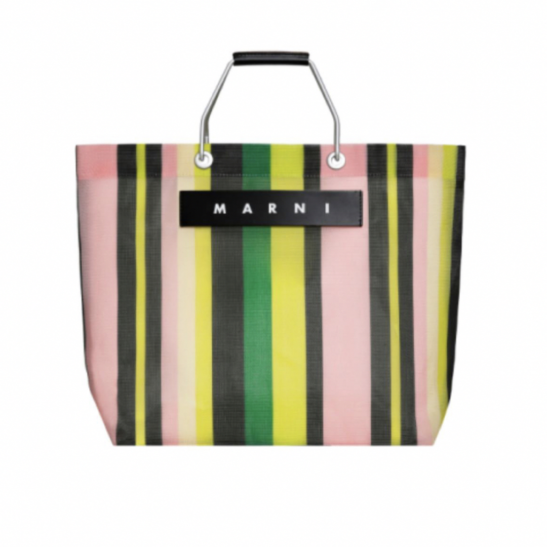 MARNI マルニフラワーカフェストライプバッグ グリーン